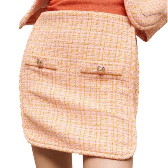 Maje Jilandra Tweed Mini Skirt Size XL - Picture 1 of 8